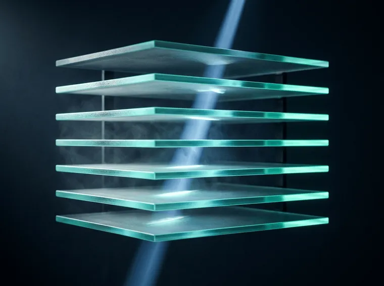 Layered translucent planes with a single light path passing through all of them